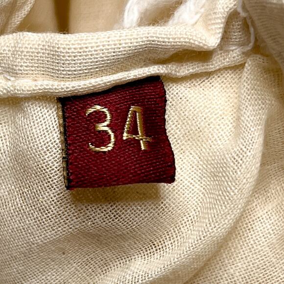 Vintage Y2K Cream Gold Geometric Paisley Print Maxi Skirt Drawstring Bohemian - Picture 5 of 8